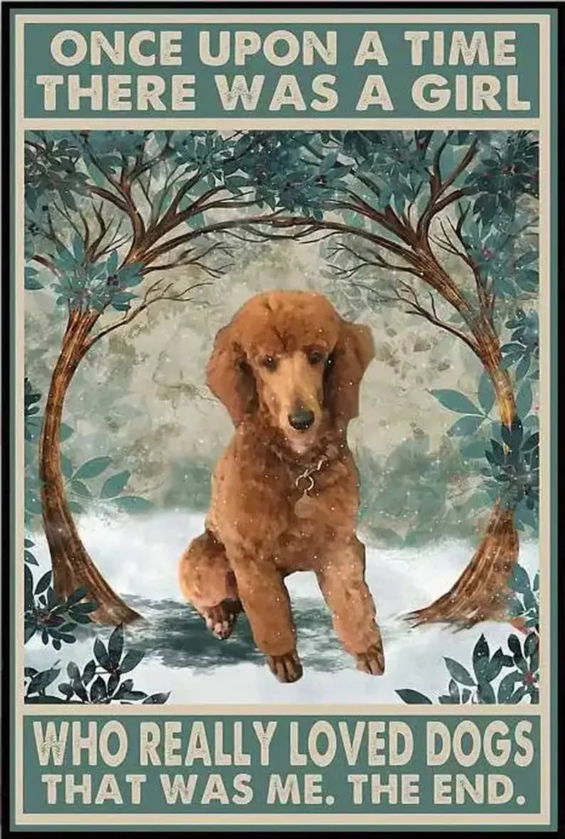 Red Standard Poodle Once Upon A Time Girl Really Loved Dogs Gift For Family Friend Poster