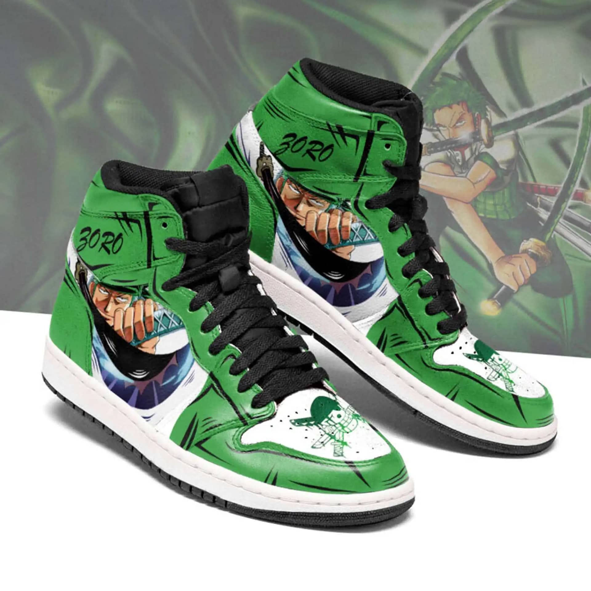 Roronoa Zoro Sneakers Custom Anime One Piece Air Jordan 13 Shoes - It's  RobinLoriNOW!