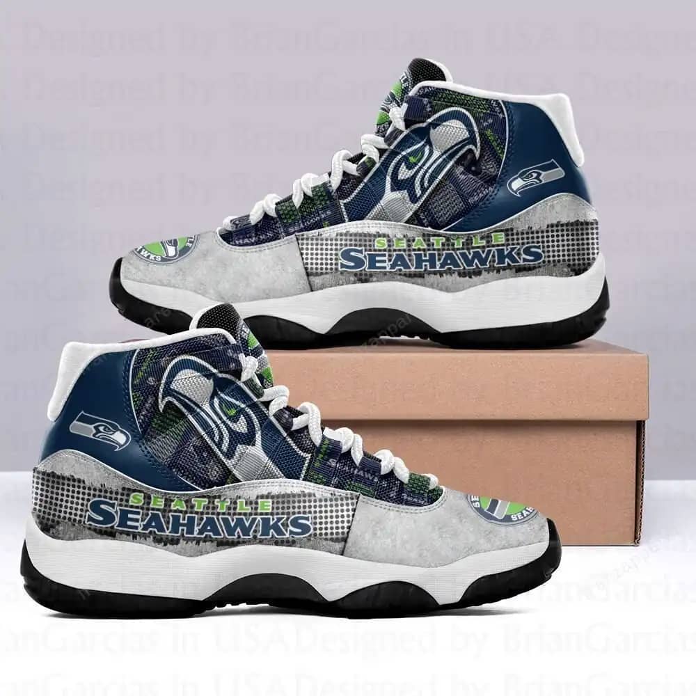 Seattle Seahawks Personalized Custom Air Jordan 11 Sneakers