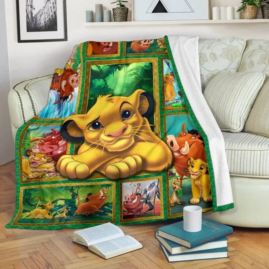 Simba Lion King Disney Inspired Soft Cozy Comfy Bedroom Livingroom Office Home Decoration Fleece Blanket