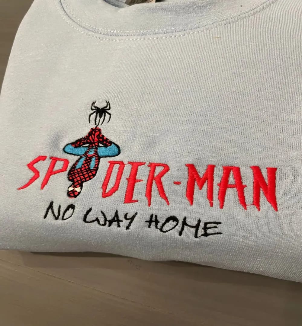 Spider-Man Party No Way Home 2021 Embroidered Swoosh Sweatshirt T-Shirt Hoodie Embroidery