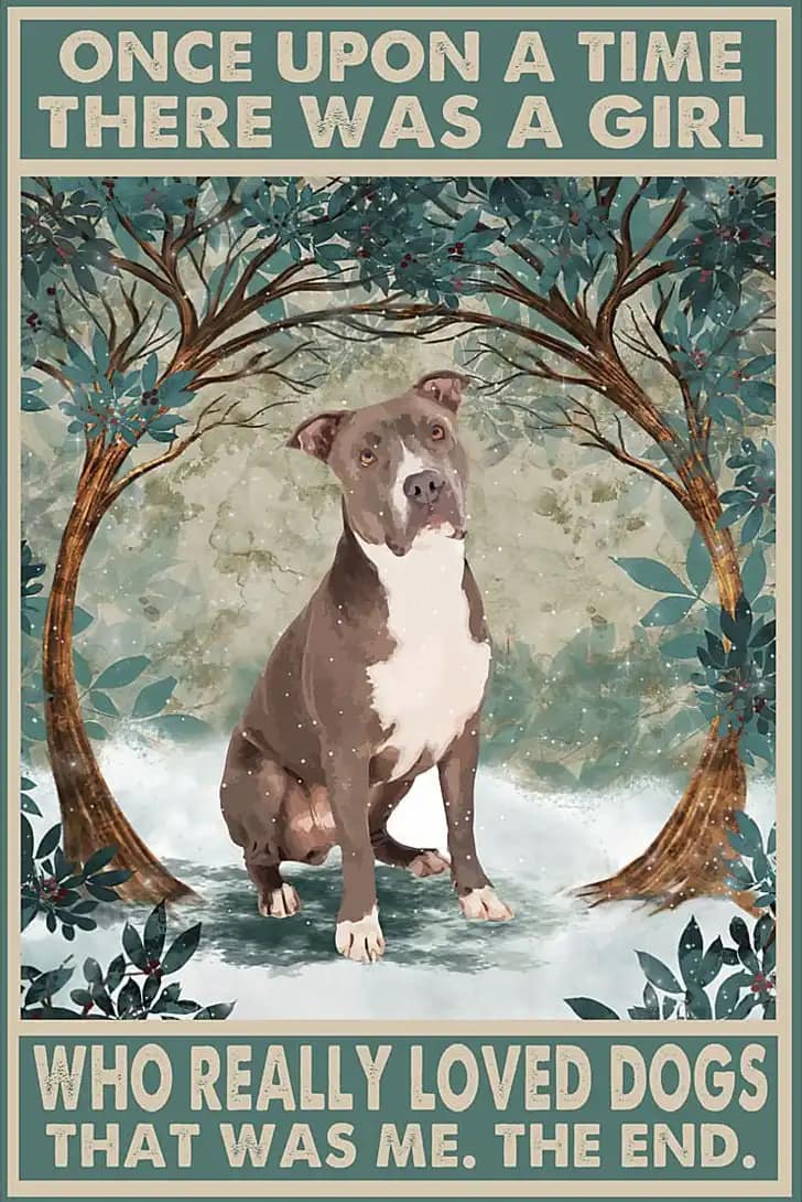 Staffordshire Terrier There Was A Girl Who Love Dog Gift For Family Friend Poster