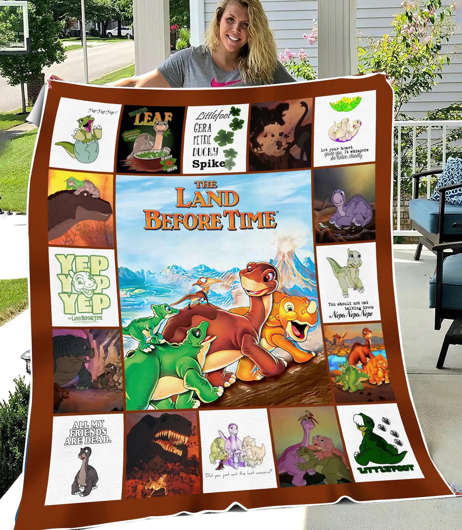 The Land Before Time Blanket Dinosaur Little Foot Gera Gift For Fans Cartoon Movie Quilt