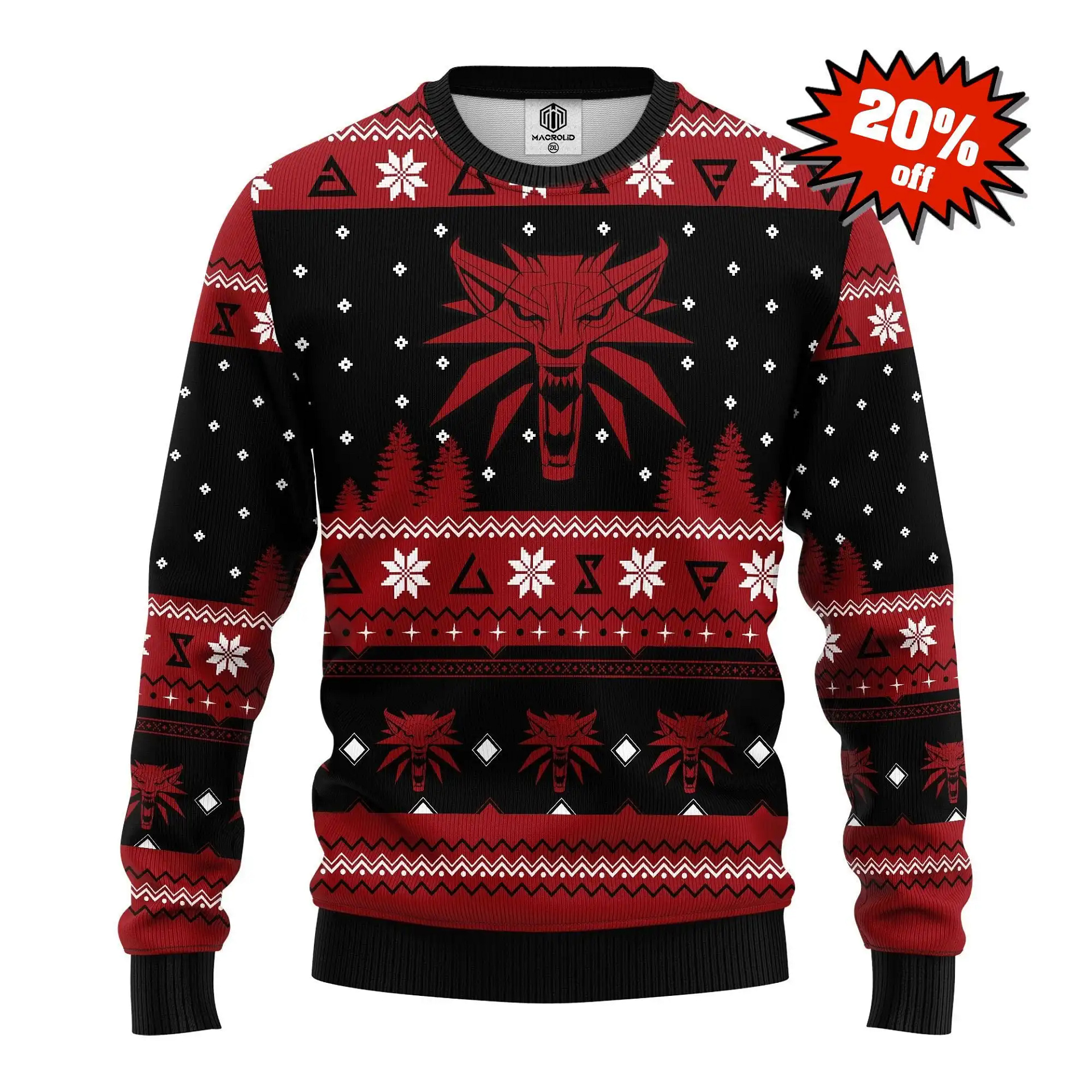 The Witcher Red Xmas Knitted Best Holiday Gifts Ugly Sweater
