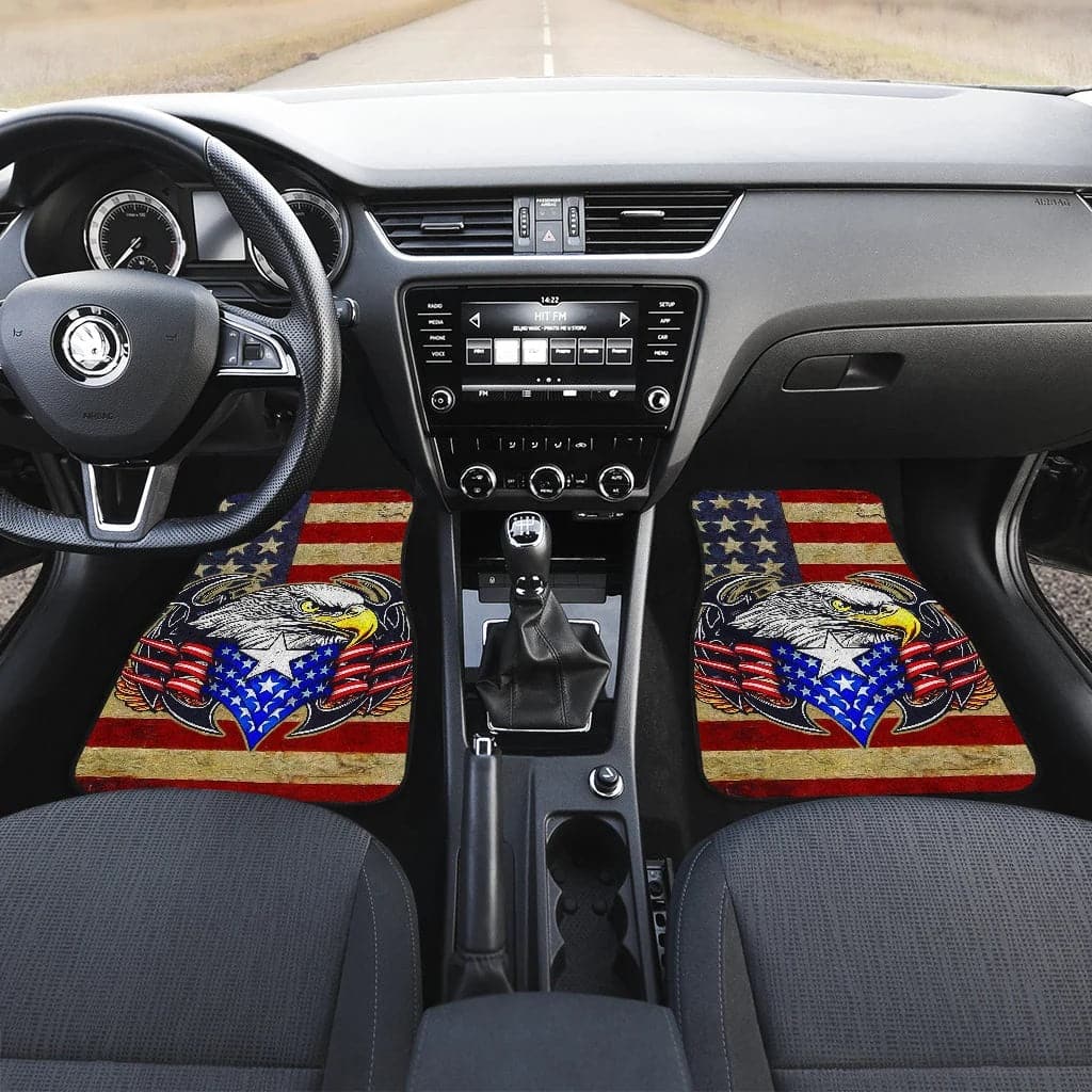 Inktee Store - Us Independence Day Eagle Service With Pride Us Flag Custom Car Floor Mats Image