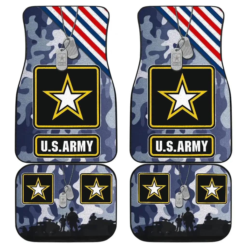Us Independence Day Us Army Silhouette Star Car Floor Mats