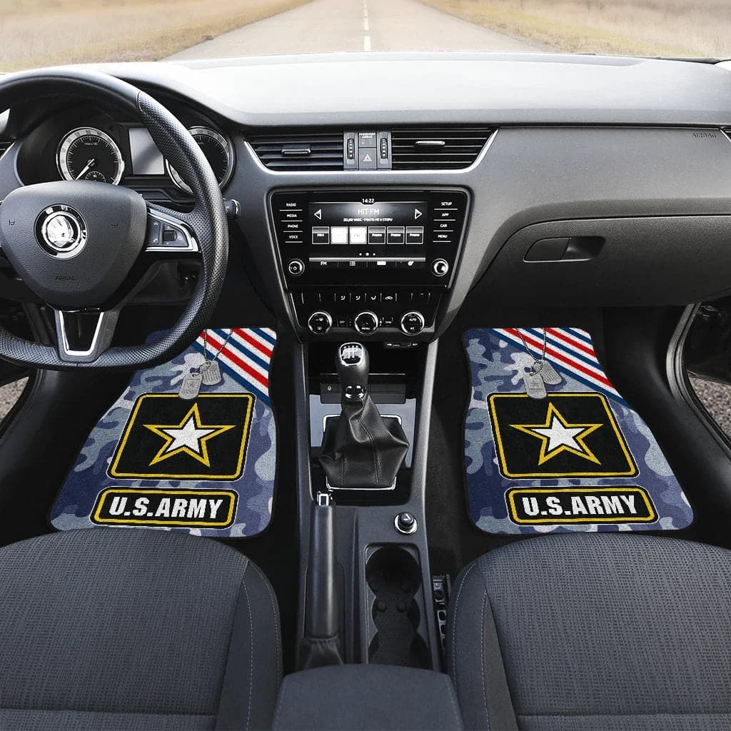 Inktee Store - Us Independence Day Us Army Silhouette Star Car Floor Mats Image