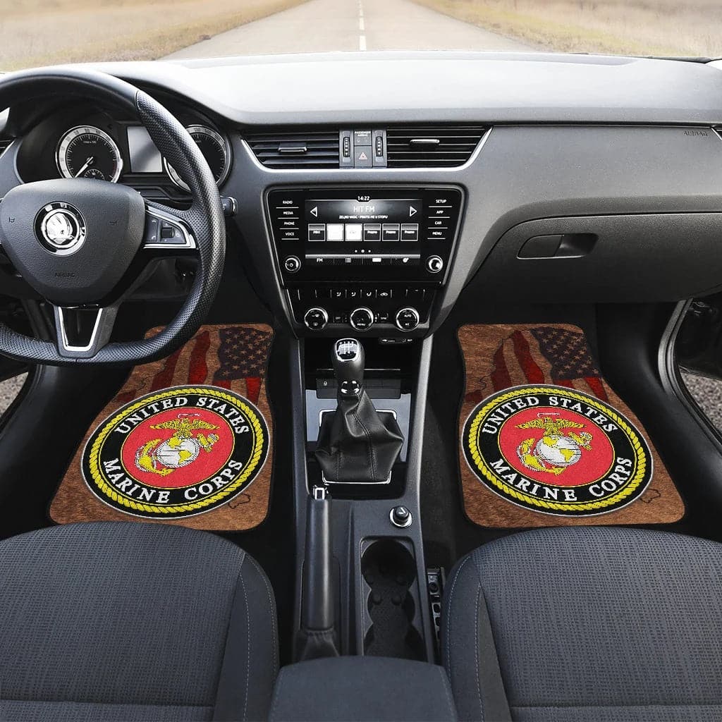 Inktee Store - Us Independence Day Us Marine Corps Semper Fidelis Car Floor Mats Image