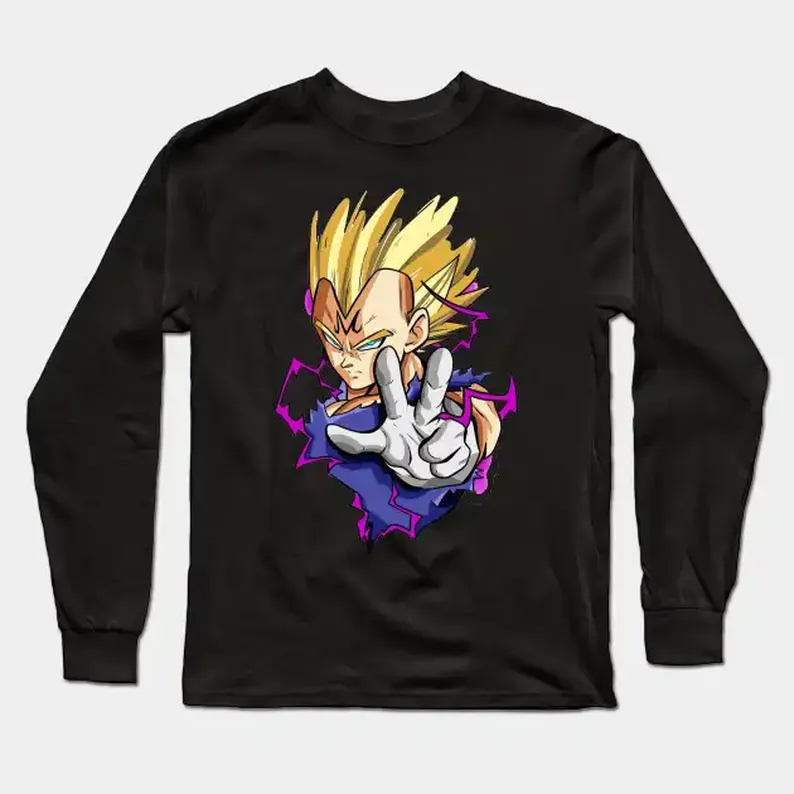 Inktee Store - Vegata There'S Only One Certainty In Life Gift Idea For Fans Anime Dragon Ball Long Sleeve T-Shirt Image