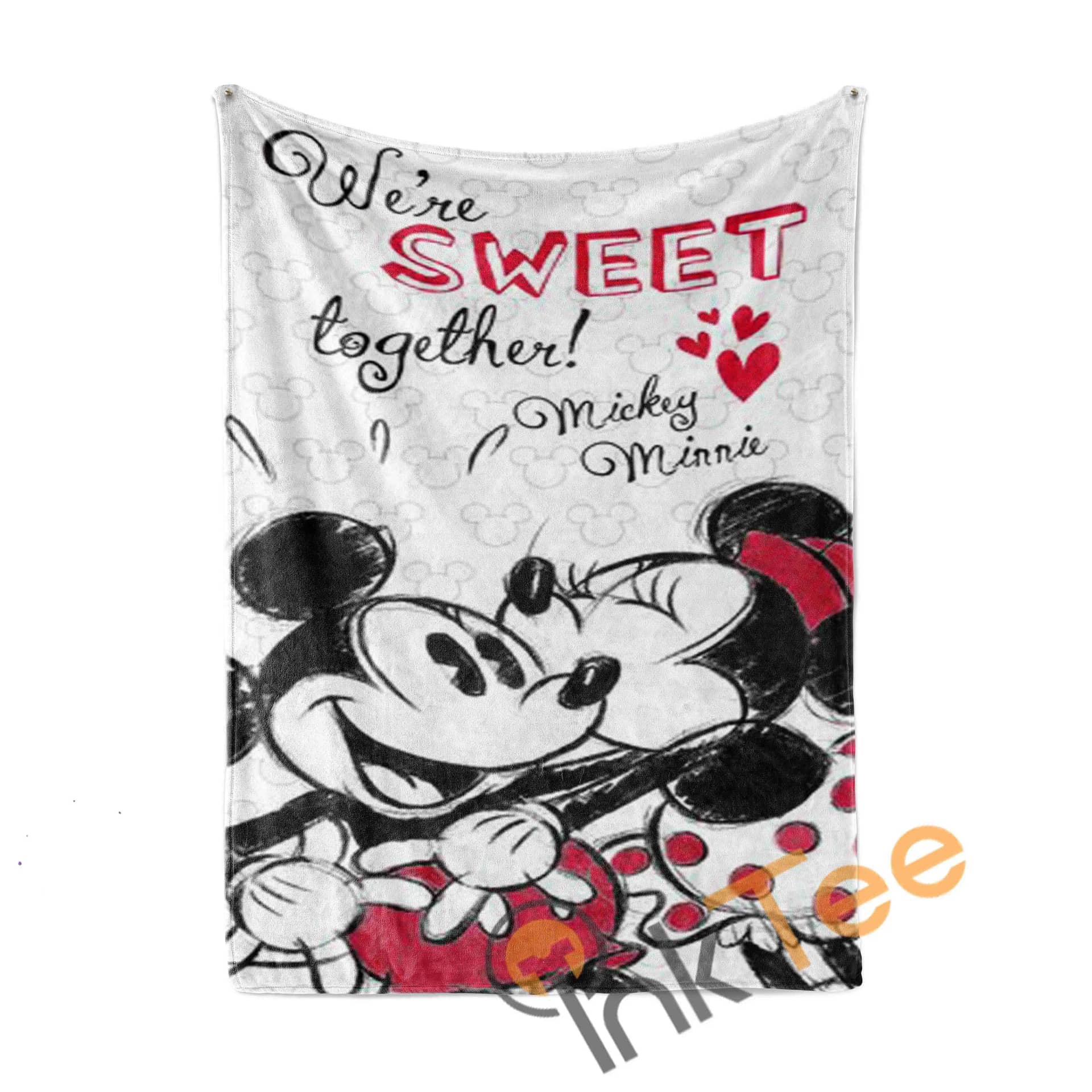 We'Re Sweet Together Minnie And Mickey Mouse Area Amazon Best Seller 5000 Fleece Blanket
