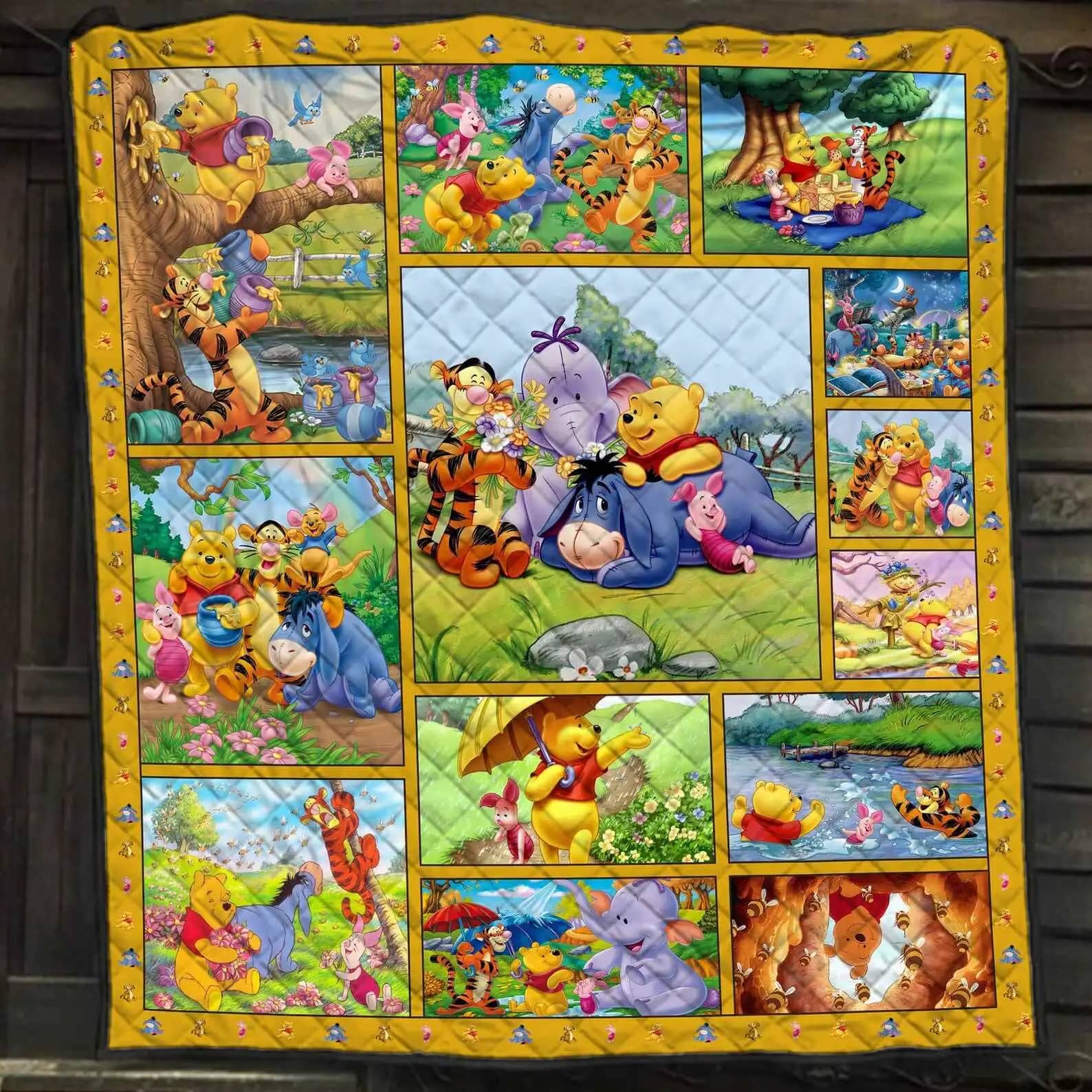 Winnie The Pooh Blanket Disney Characters Gift For Lovers Quilt