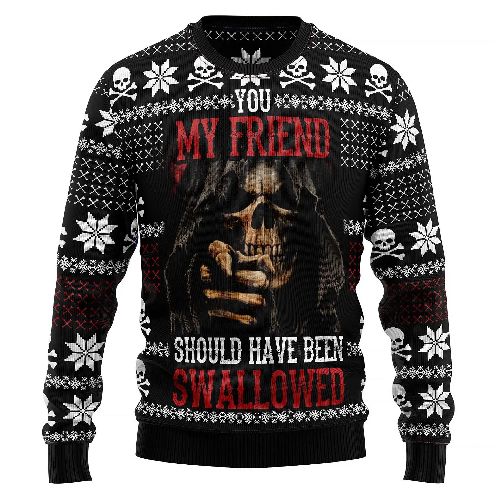 You My Friend Should Have Been Swallowed Knitted Xmas Best Holiday Gifts Ugly Sweater