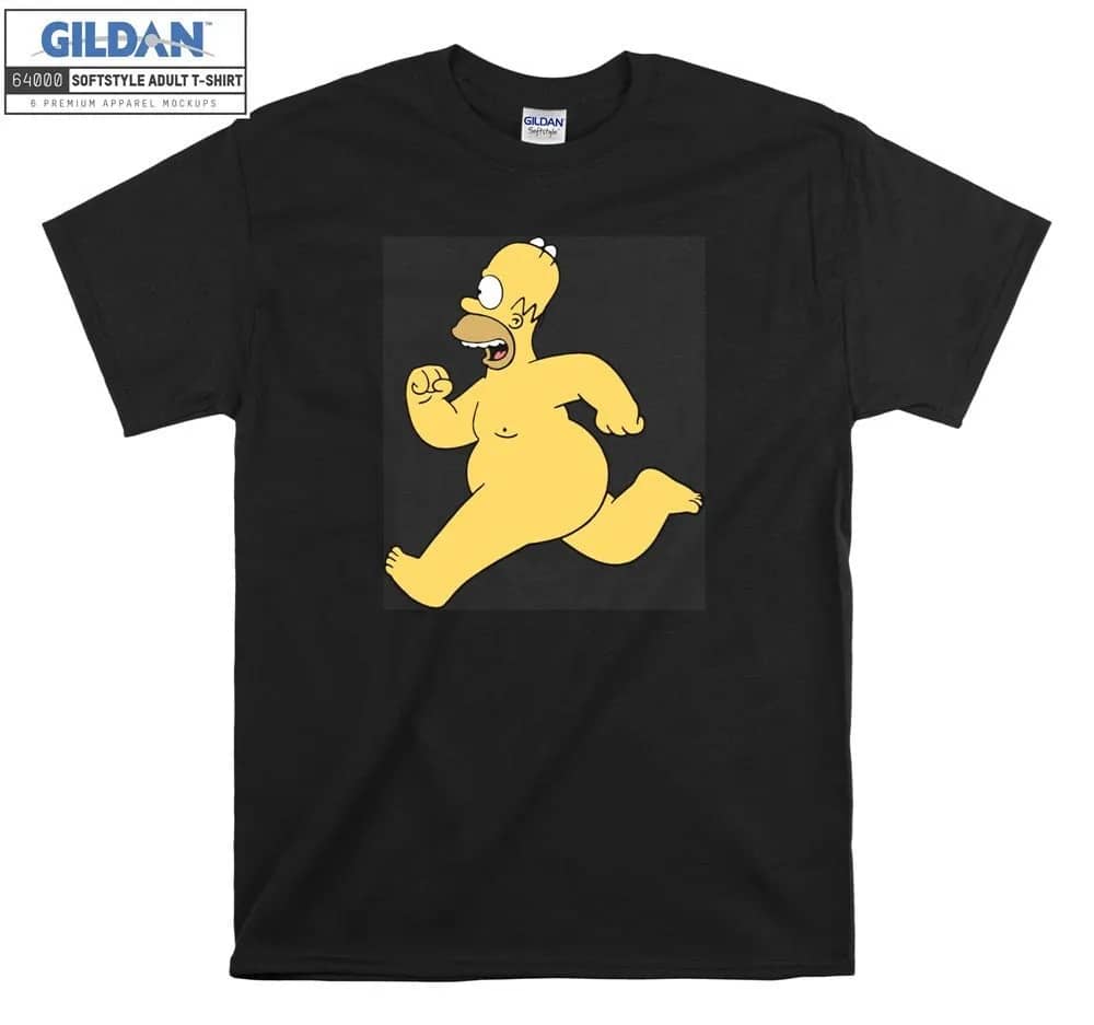 The Simpsons Homer Simpson Naked Running T Shirt Inktee Store